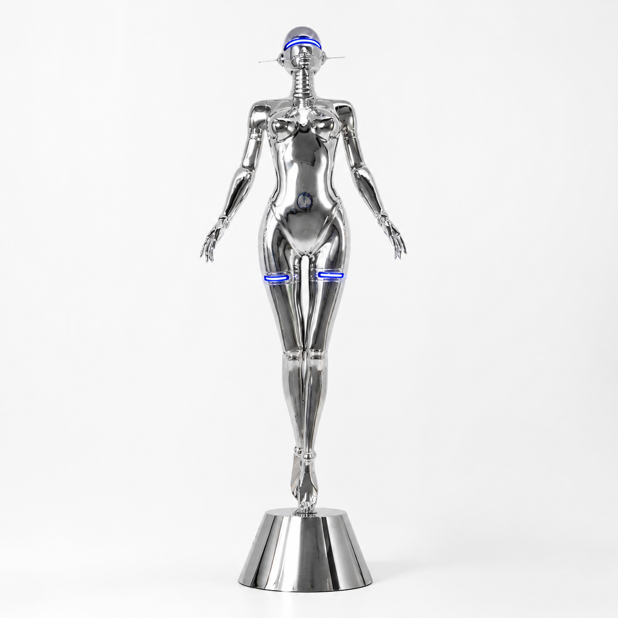 Nova Chrome Humanoid LED Sculptural X large Floor Lamp