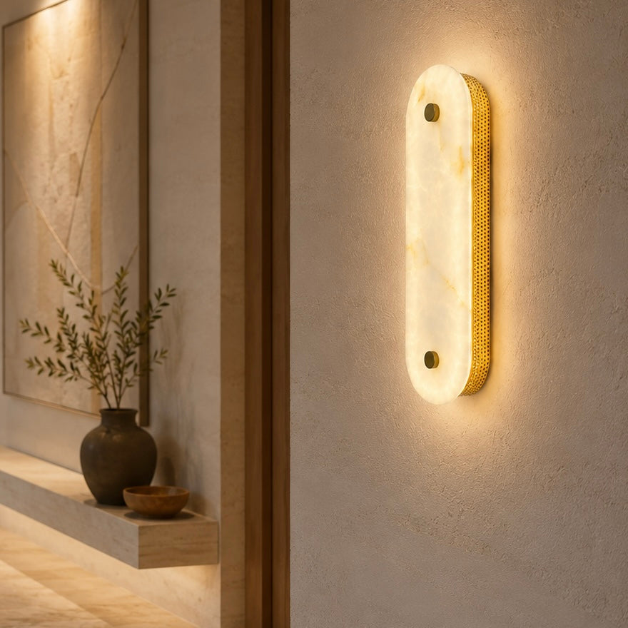 Alina Marble-Look Acrylic LED Wall Lamp – 50 cm