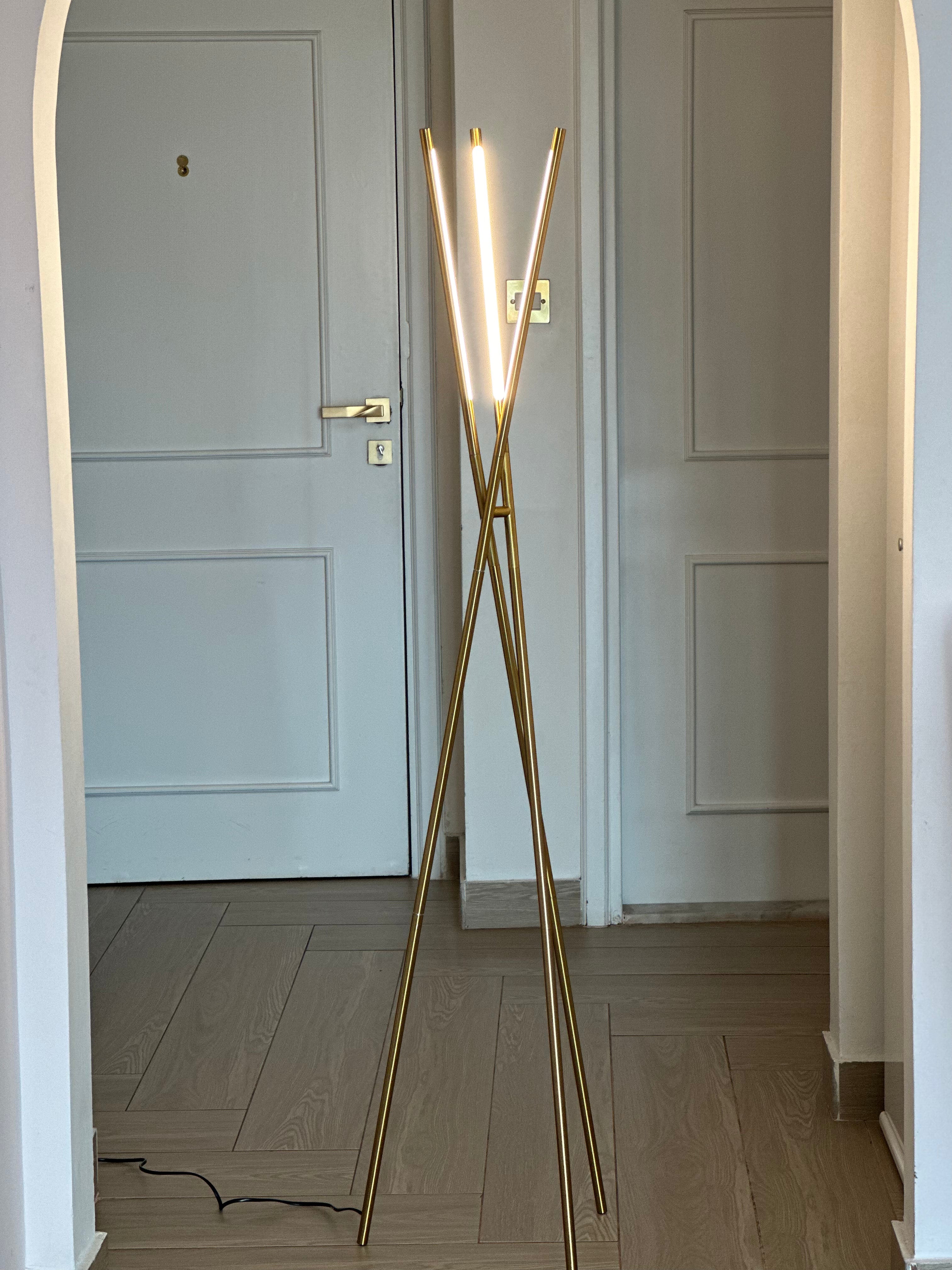 Adjustable LED Tripod Floor Lamp - Sleek Minimalist Design