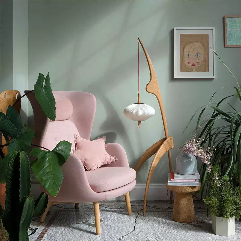 Nordic Sculptural Wood Floor Lamp