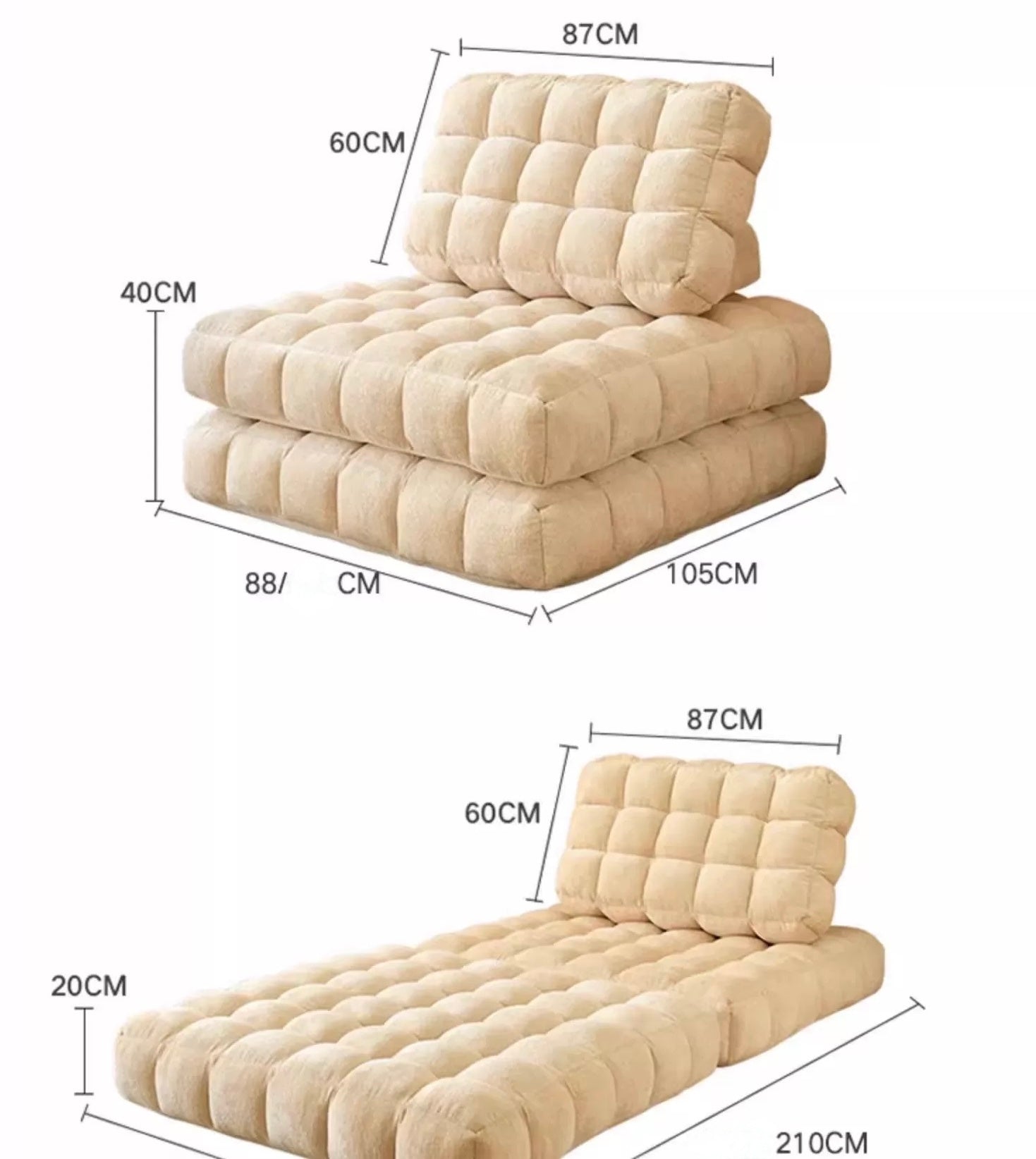 Waffle Modular Sofa Bed