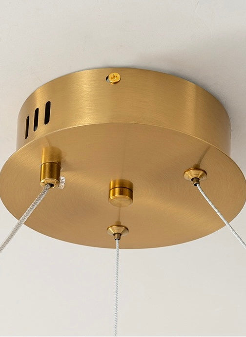 Lunara Double-Tier Glass Orb Chandelier – Modern Gold LED Pendant Light