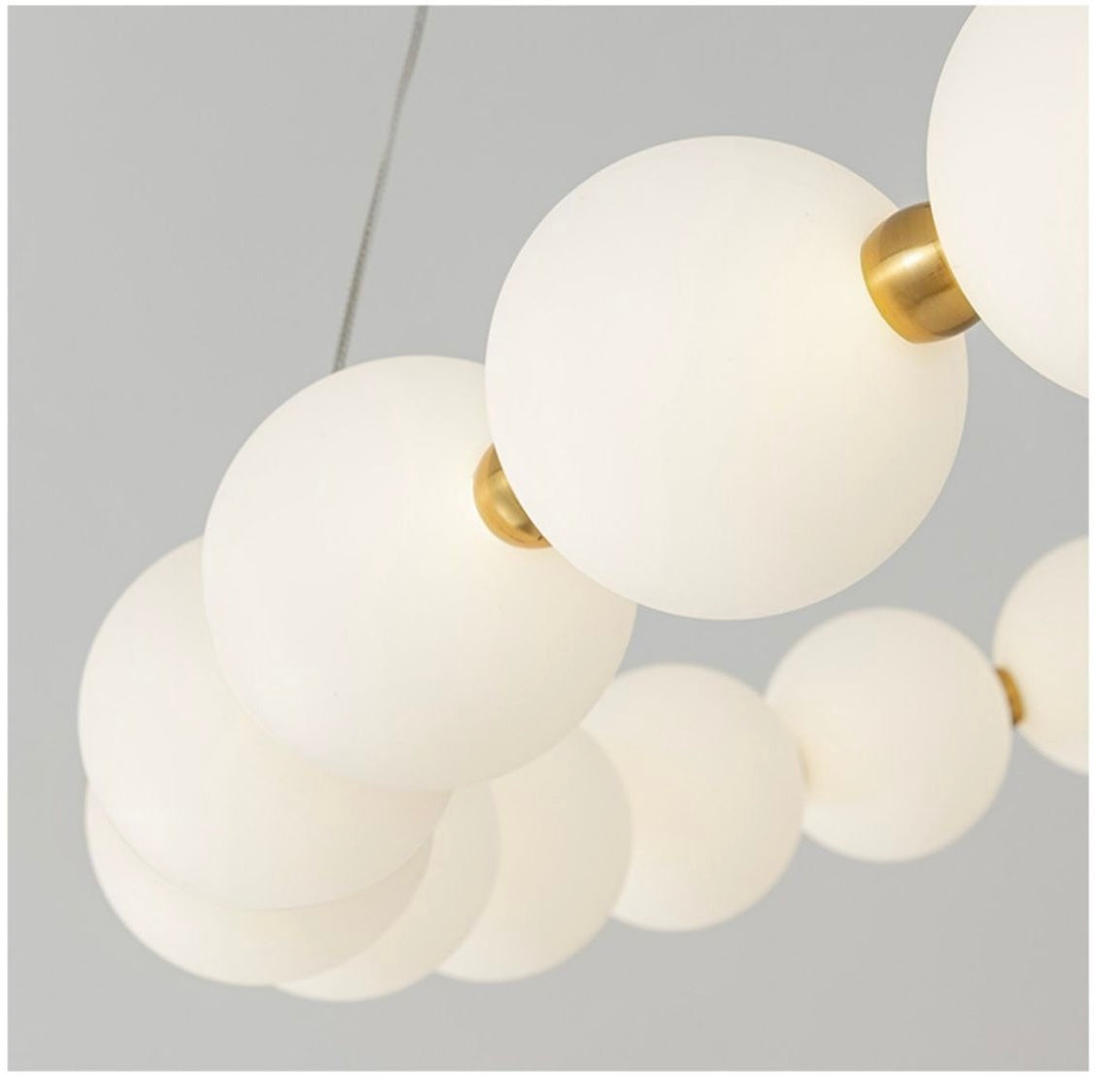 Lunara Double-Tier Glass Orb Chandelier – Modern Gold LED Pendant Light