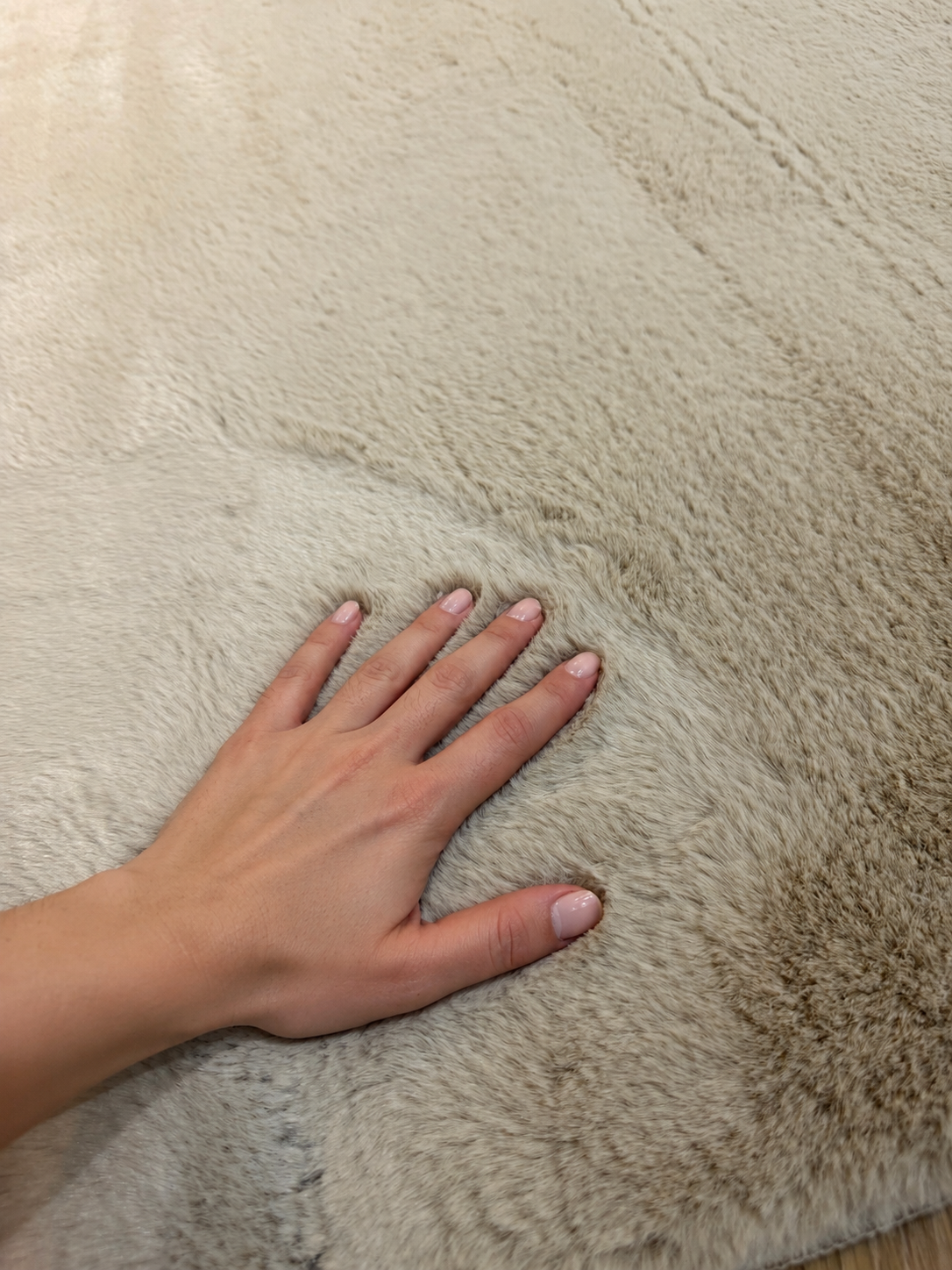 Fluffy Beige Area Rug 2×3M – Soft Plush Modern Carpet