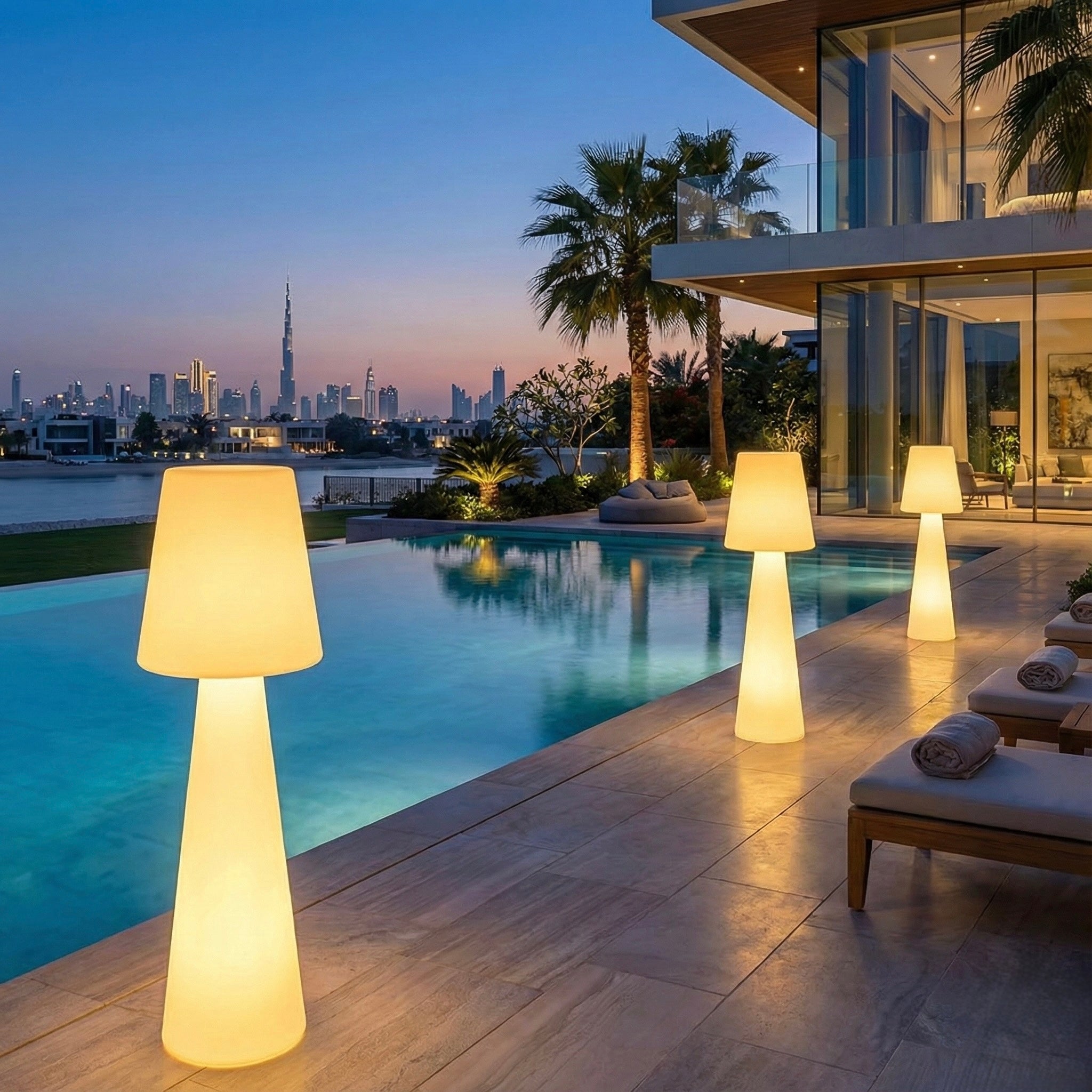 Rechargeable Outdoor–Indoor LED Floor Lamp (120 cm) – Warm & Modern Ambient Lighting (Adjustable light temp)