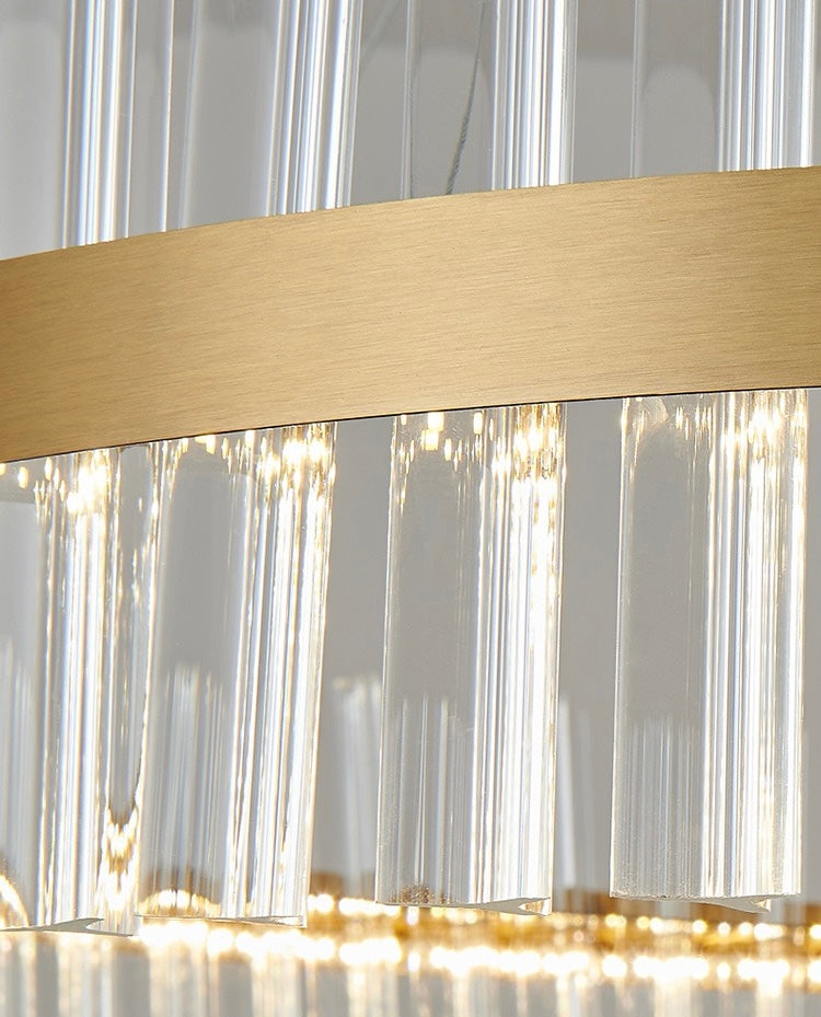 Modern Oval Crystal LED Chandelier – 120 cm (3 Light Colors)