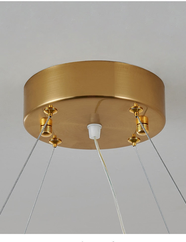 Luminara Crystal Halo Chandelier – Gold Finish (3-Color LED)