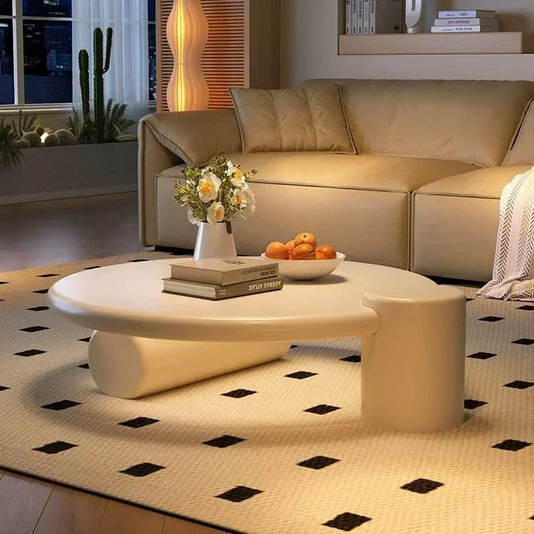 Cream Modern Designer Coffee Table with ambient light