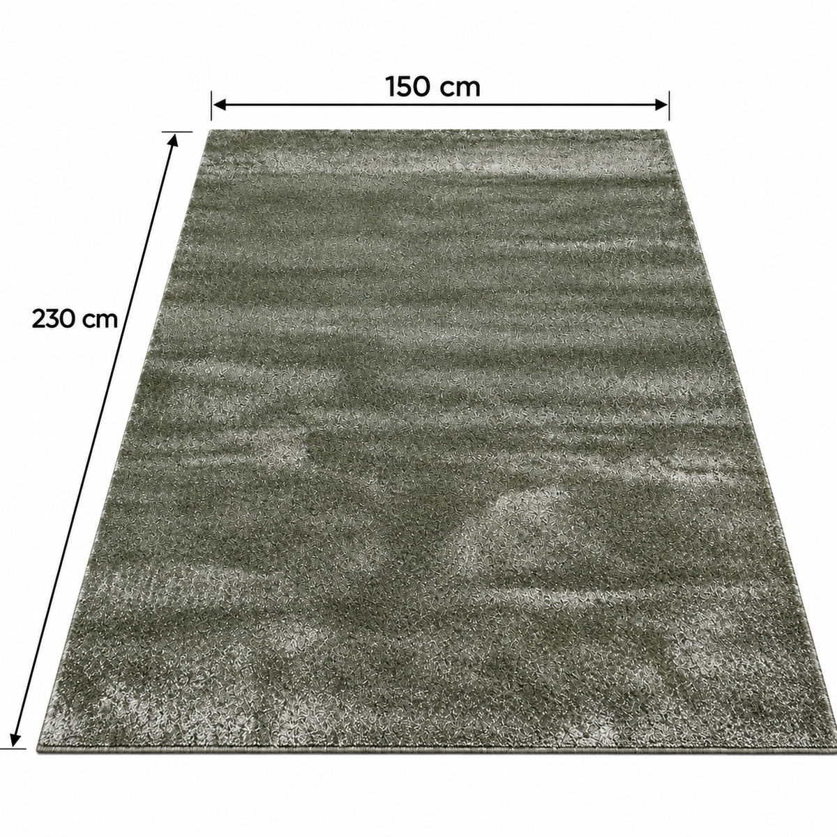 Modern Green Soft Shag Area Rug 150×230 cm – Plush Bedroom & Living Room Carpet