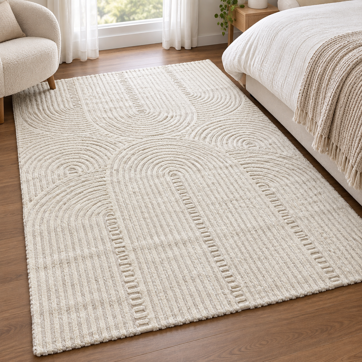 Ivory Textured Rug 150x230cm UAE | SHAGHAF HOME
