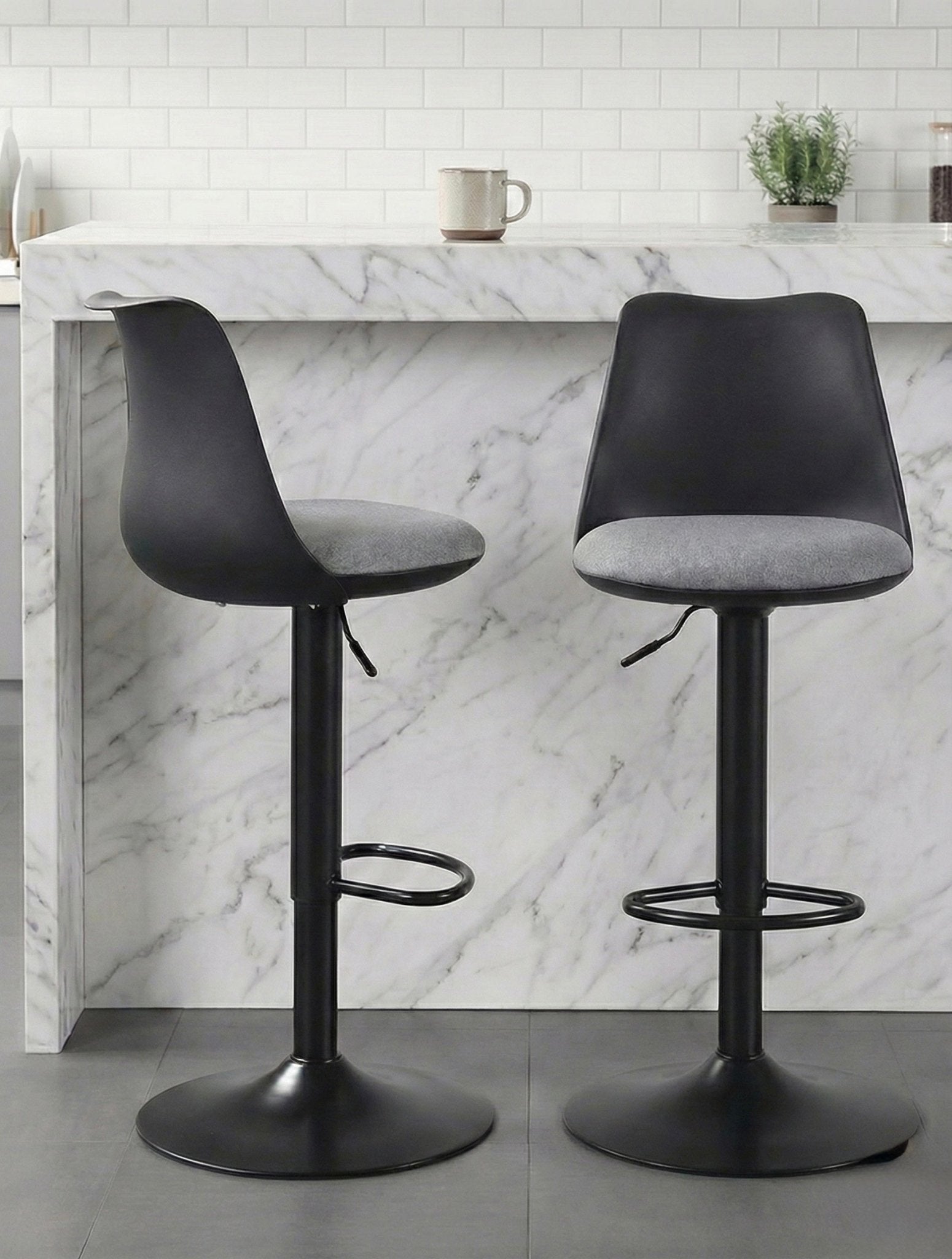 Adjustable Height Modern Bar Stool with Upholstered Seat - SHAGHAF HOME