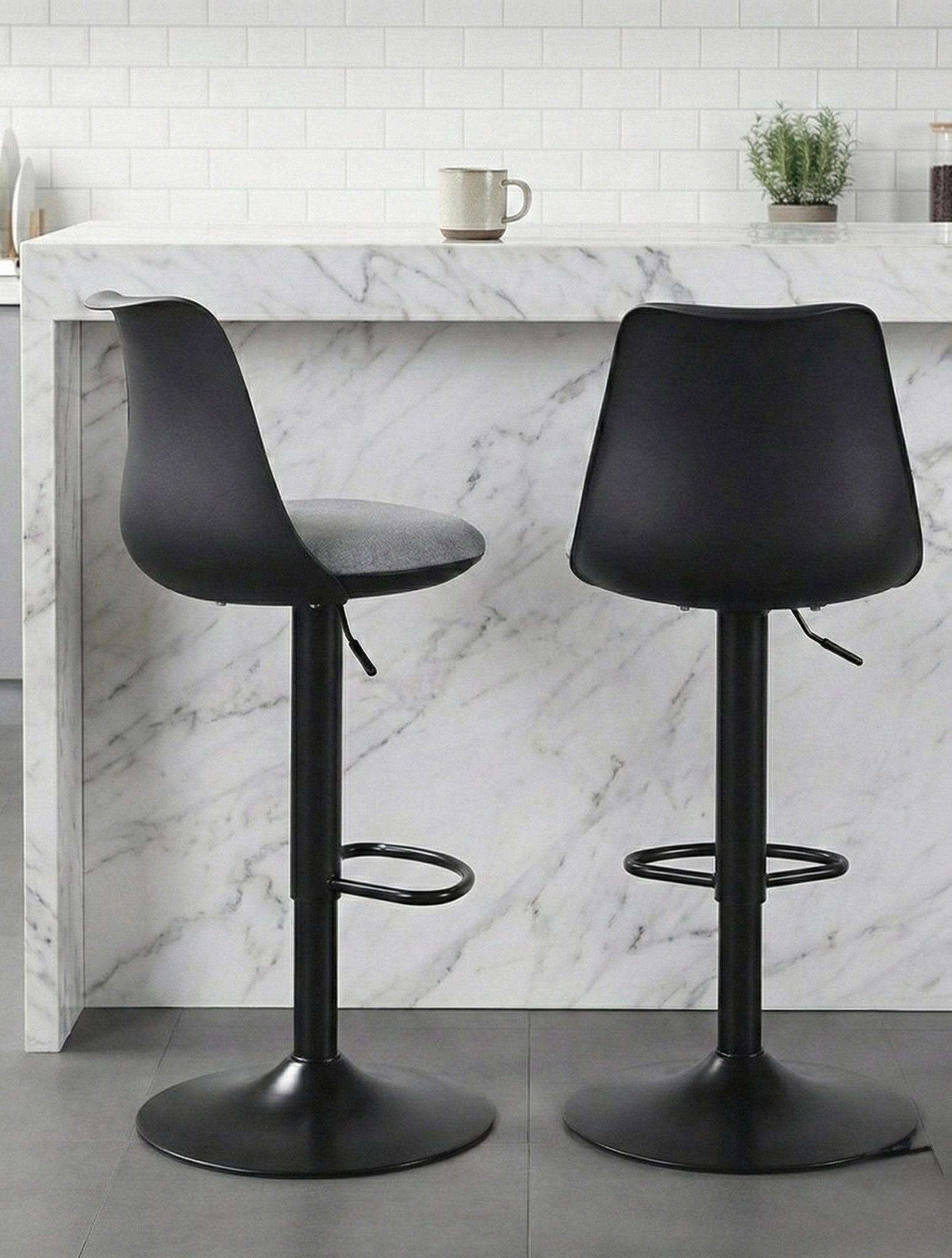 Adjustable Height Modern Bar Stool with Upholstered Seat - SHAGHAF HOME