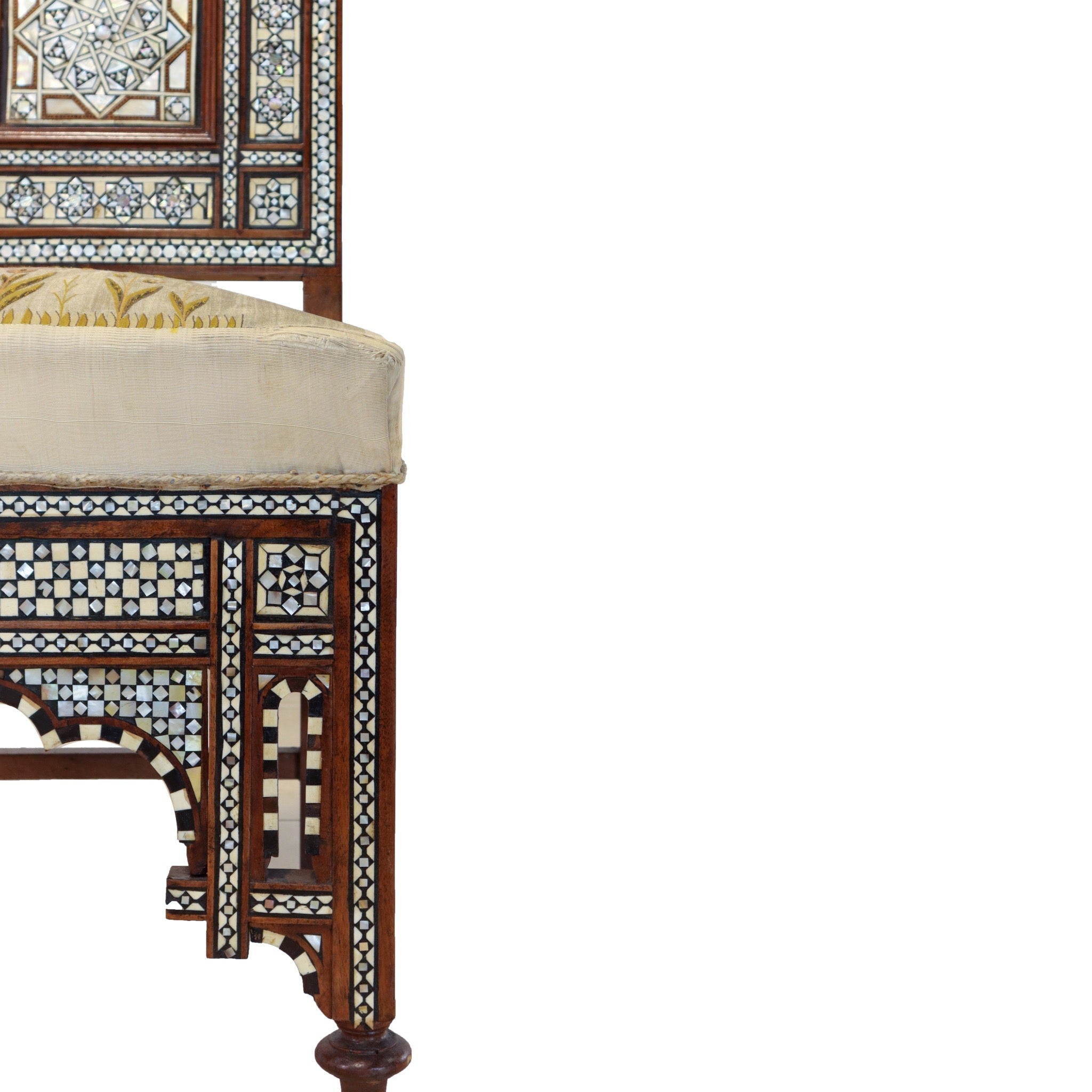 Antique Damascus Chairs with Mother of Pearl Inlay (Pair, 1870 - 1900) - SHAGHAF HOME