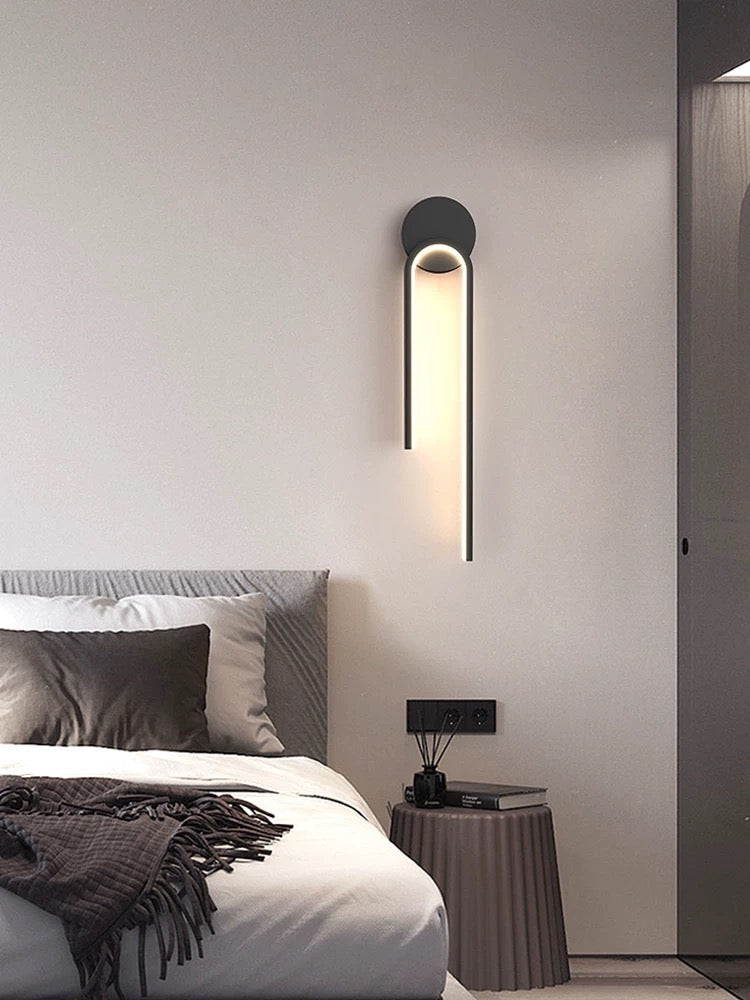 Arc Glow Modern LED Wall Lamp – Black Finish (55cm) - SHAGHAF HOME