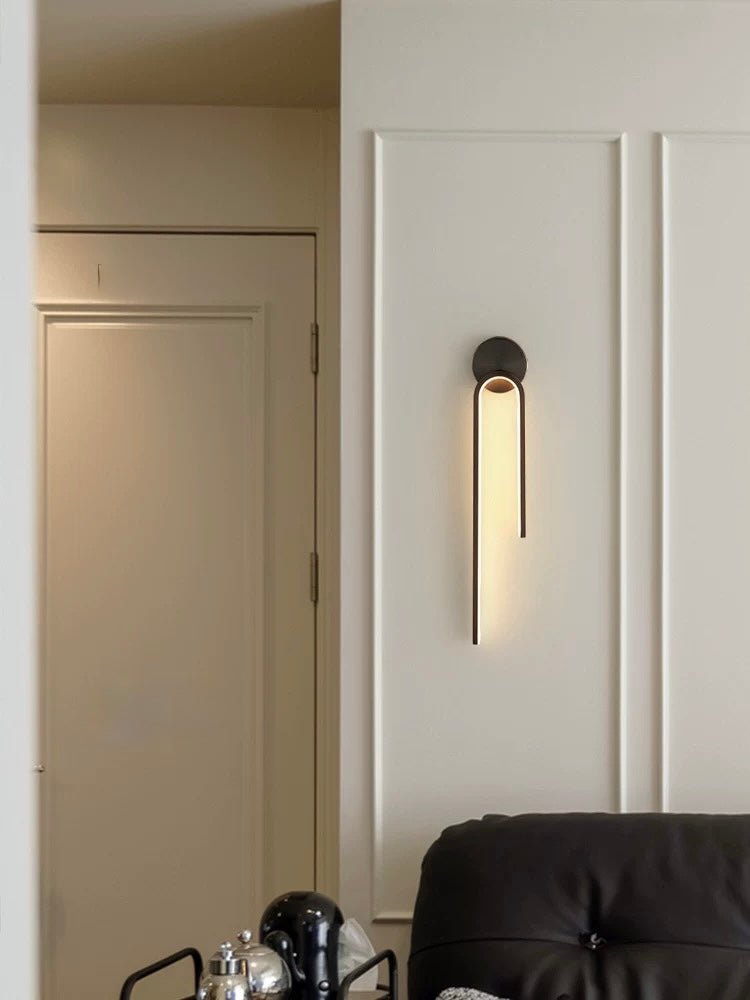 Arc Glow Modern LED Wall Lamp – Black Finish (55cm) - SHAGHAF HOME