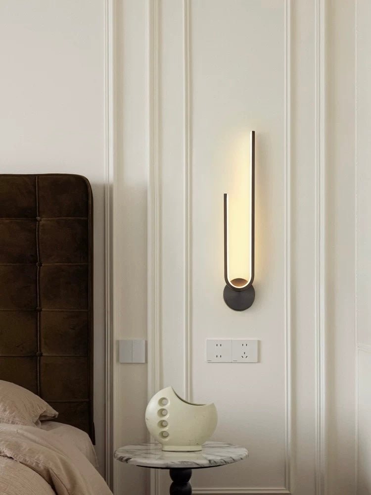 Arc Glow Modern LED Wall Lamp – Black Finish (55cm) - SHAGHAF HOME