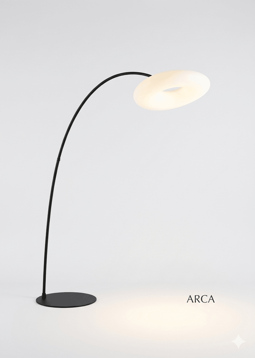 Arcadia Minimalist LED Floor Lamp – Sculptural Curved Design with Warm Ambient Lighting - SHAGHAF HOME