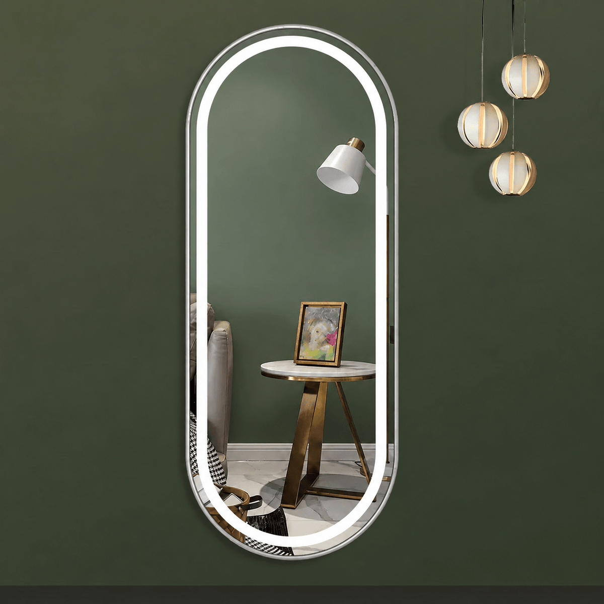Arch LED Wall Mirror with Illuminated Border - SHAGHAF HOME
