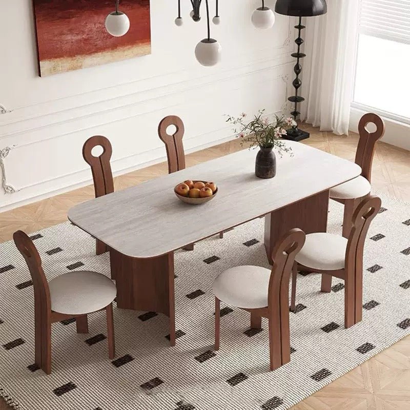 Arden Sintered Stone Dining Table – Solid Wood Base | 180 cm - SHAGHAF HOME
