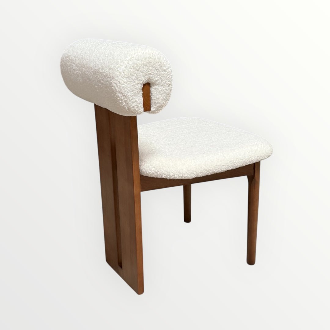 Arlo Bouclé Accent Chair – Solid Wood Frame - SHAGHAF HOME