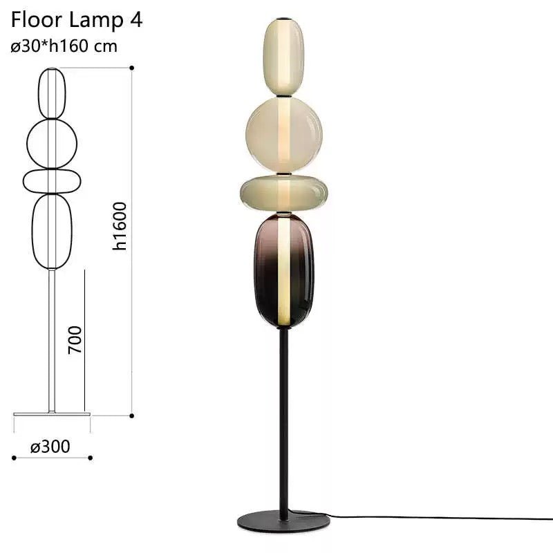 Artistic Glass LED Floor Lamp – Modern Sculptural Design with Warm Light - SHAGHAF HOME