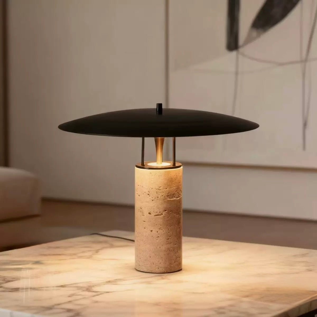 Aurelia Postmodern Travertine Table Lamp – Nordic Minimalist Aurelia Postmodern Travertine Table Lamp – Nordic Minimalist
