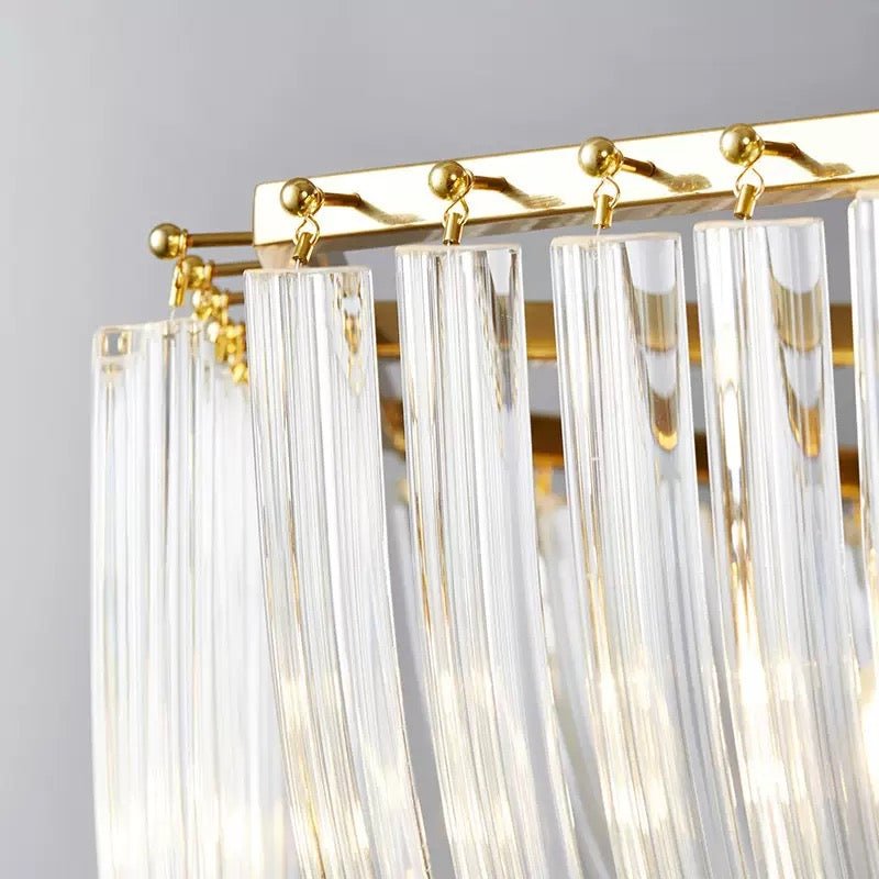Aurora Crystal Drape Chandelier – Gold Finish - SHAGHAF HOME