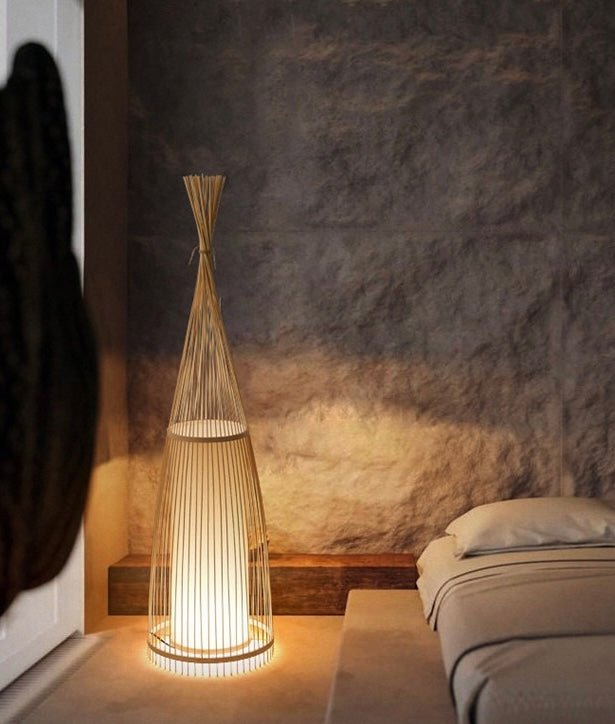 Bamboo Tapered Floor Light - SHAGHAF HOME
