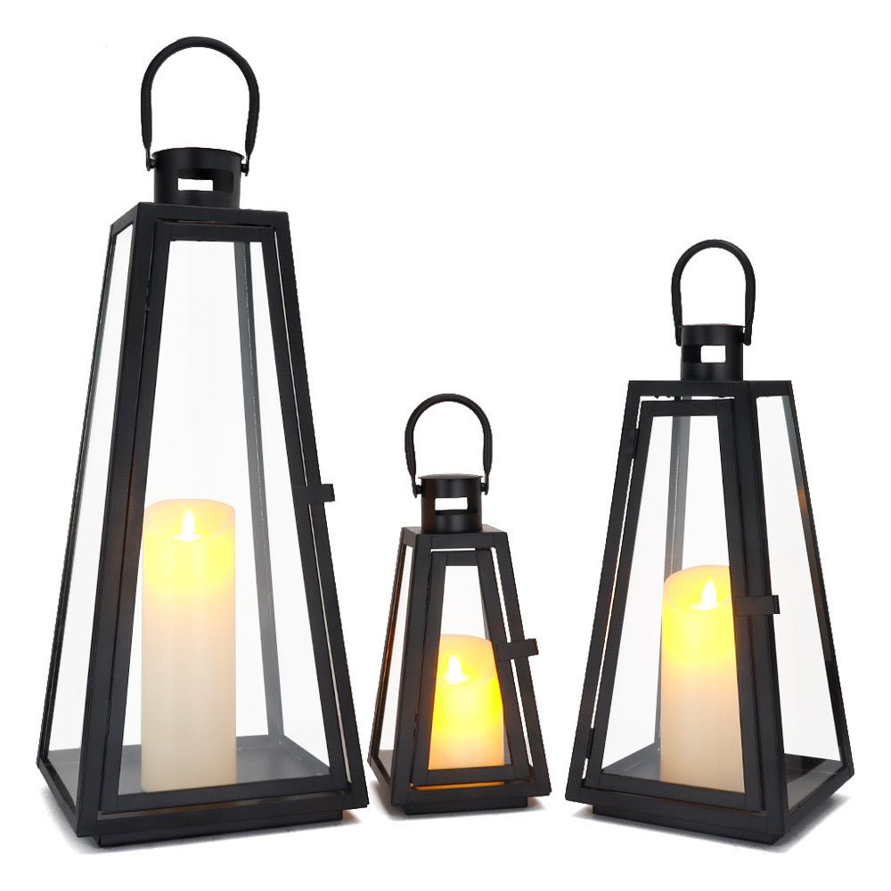 Black metal lantern set - SHAGHAF HOME