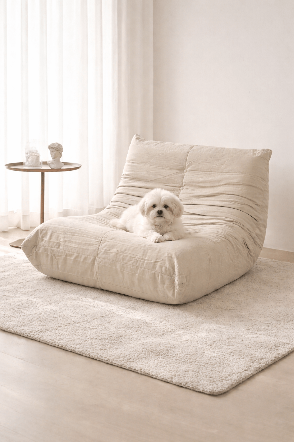 Compressed Lounge Chair – Light Beige - SHAGHAF HOME