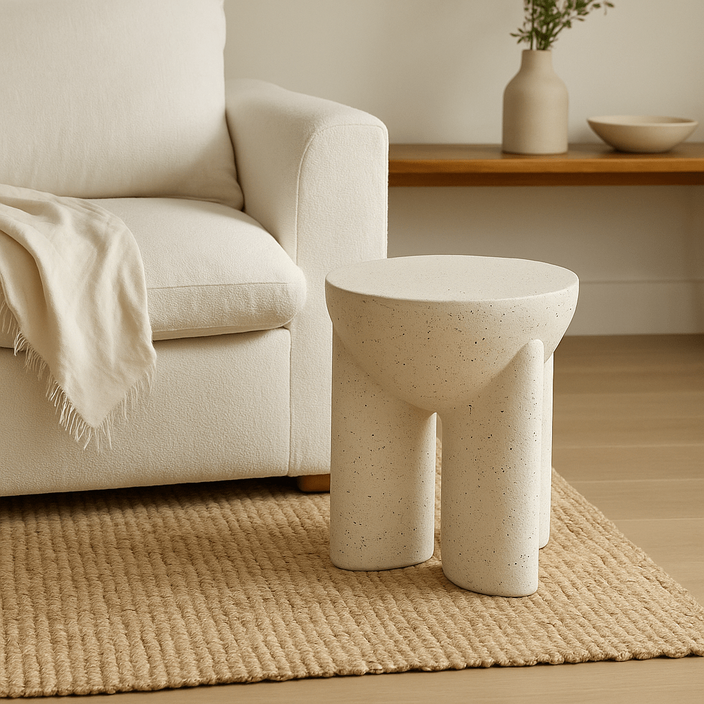 Contemporary Magnesium Mud accent Side Table - SHAGHAF HOME