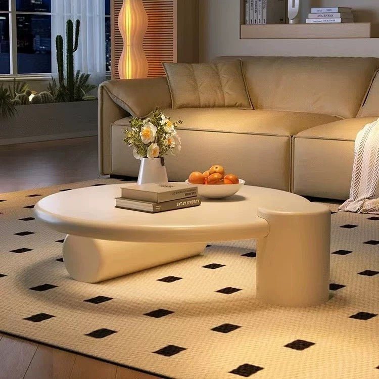 Cream Modern Designer Coffee Table with ambient light - SHAGHAF HOME
