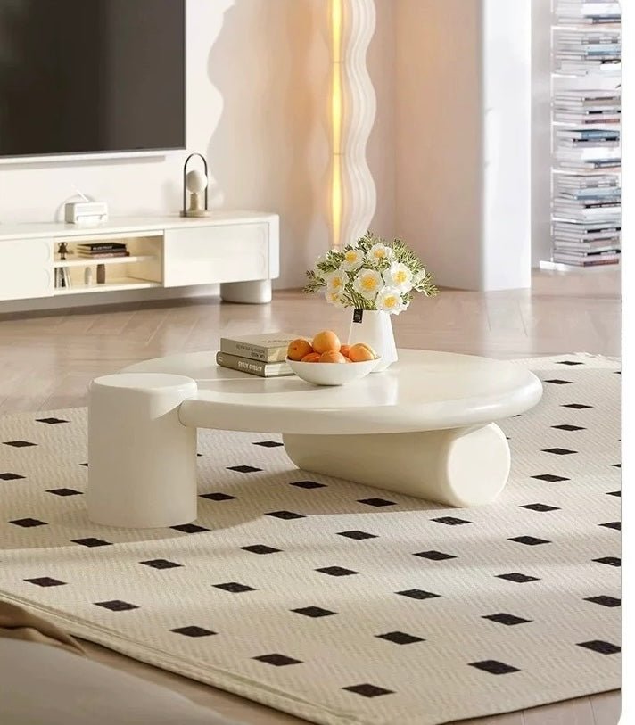 Cream Modern Designer Coffee Table with ambient light - SHAGHAF HOME
