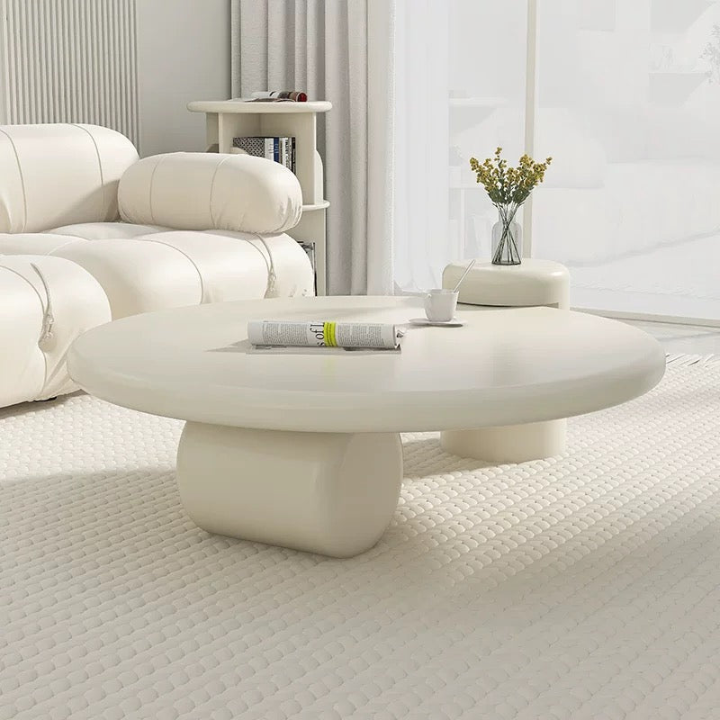 Cream Modern Designer Coffee Table with ambient light - SHAGHAF HOME