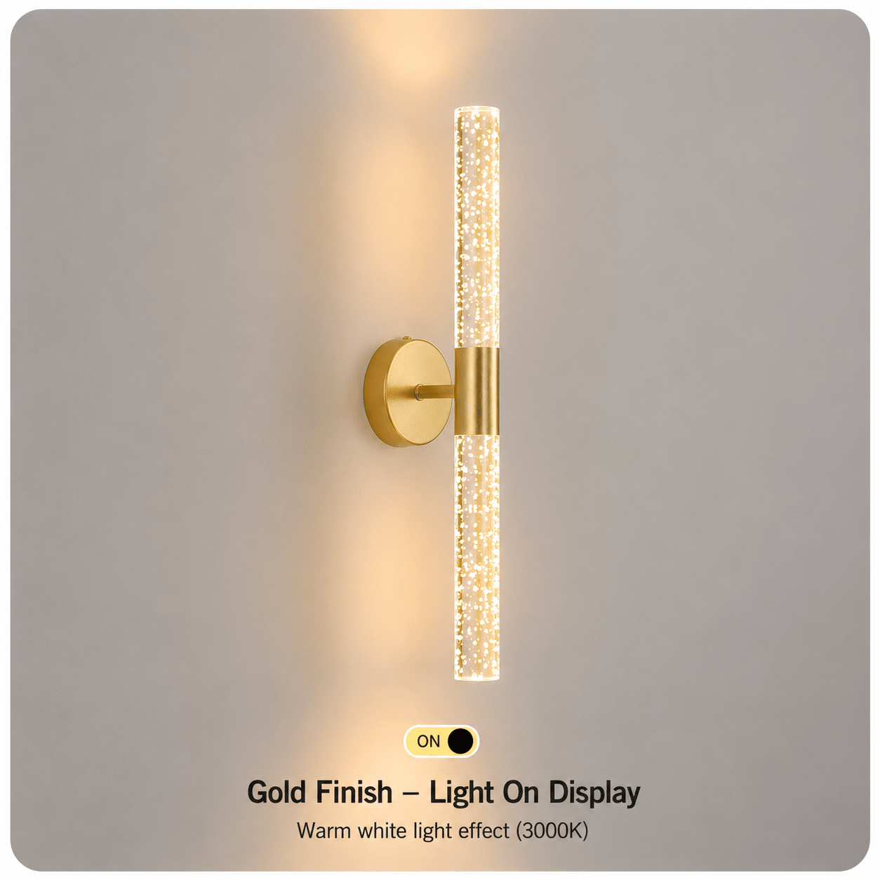 Crystal Glow Wall Light – Modern Gold Acrylic LED Sconce - SHAGHAF HOME