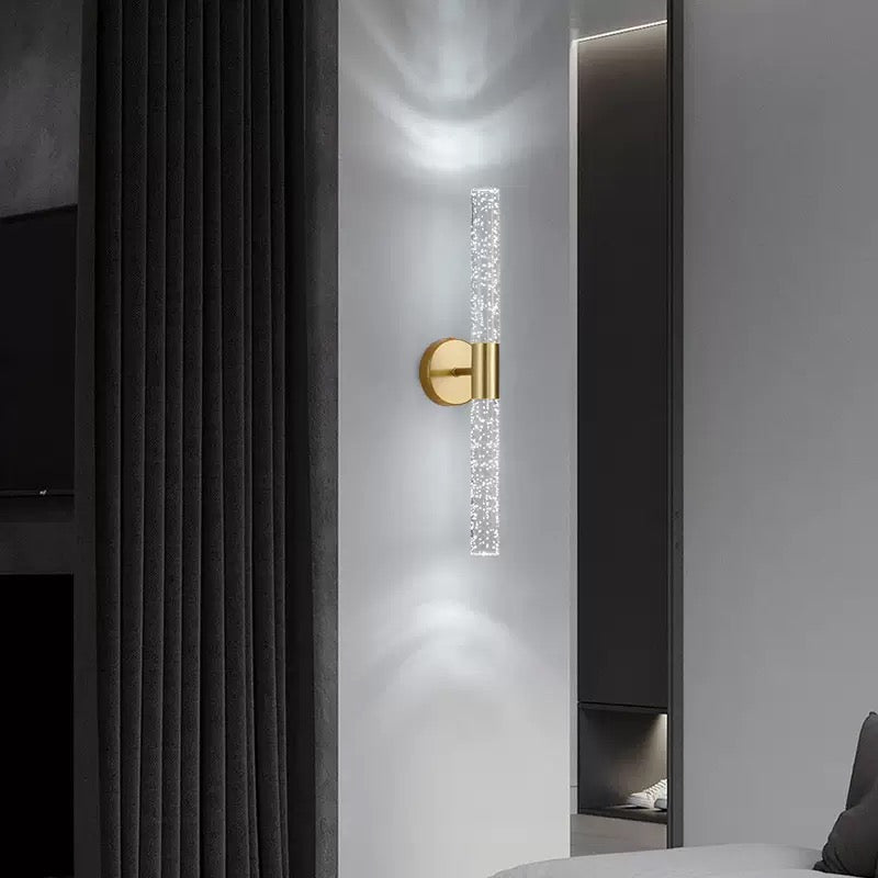 Crystal Glow Wall Light – Modern Gold Acrylic LED Sconce - SHAGHAF HOME