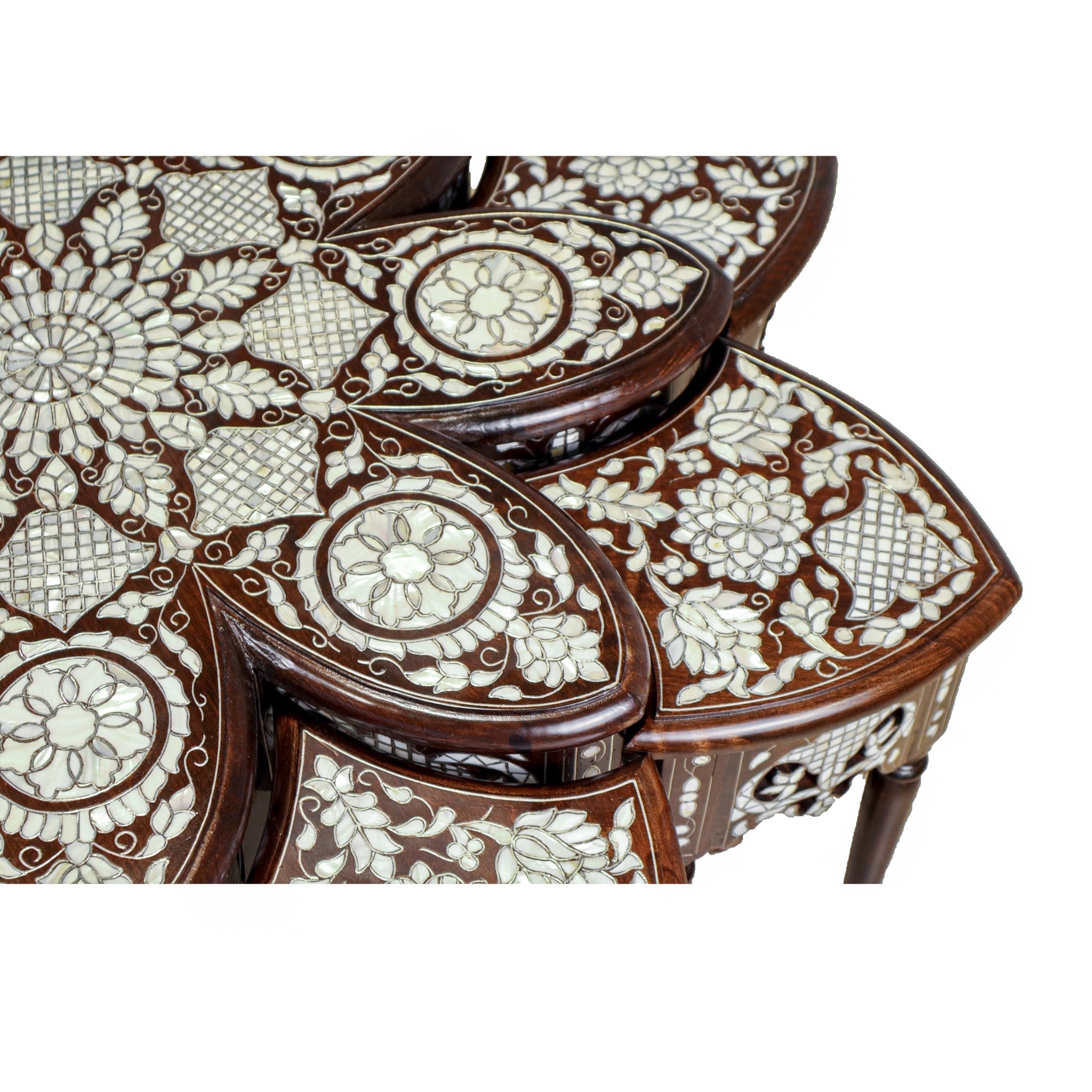 Damascus 9 - Piece Coffee Table Set - Octagonal Mother of Pearl - SHAGHAF HOME