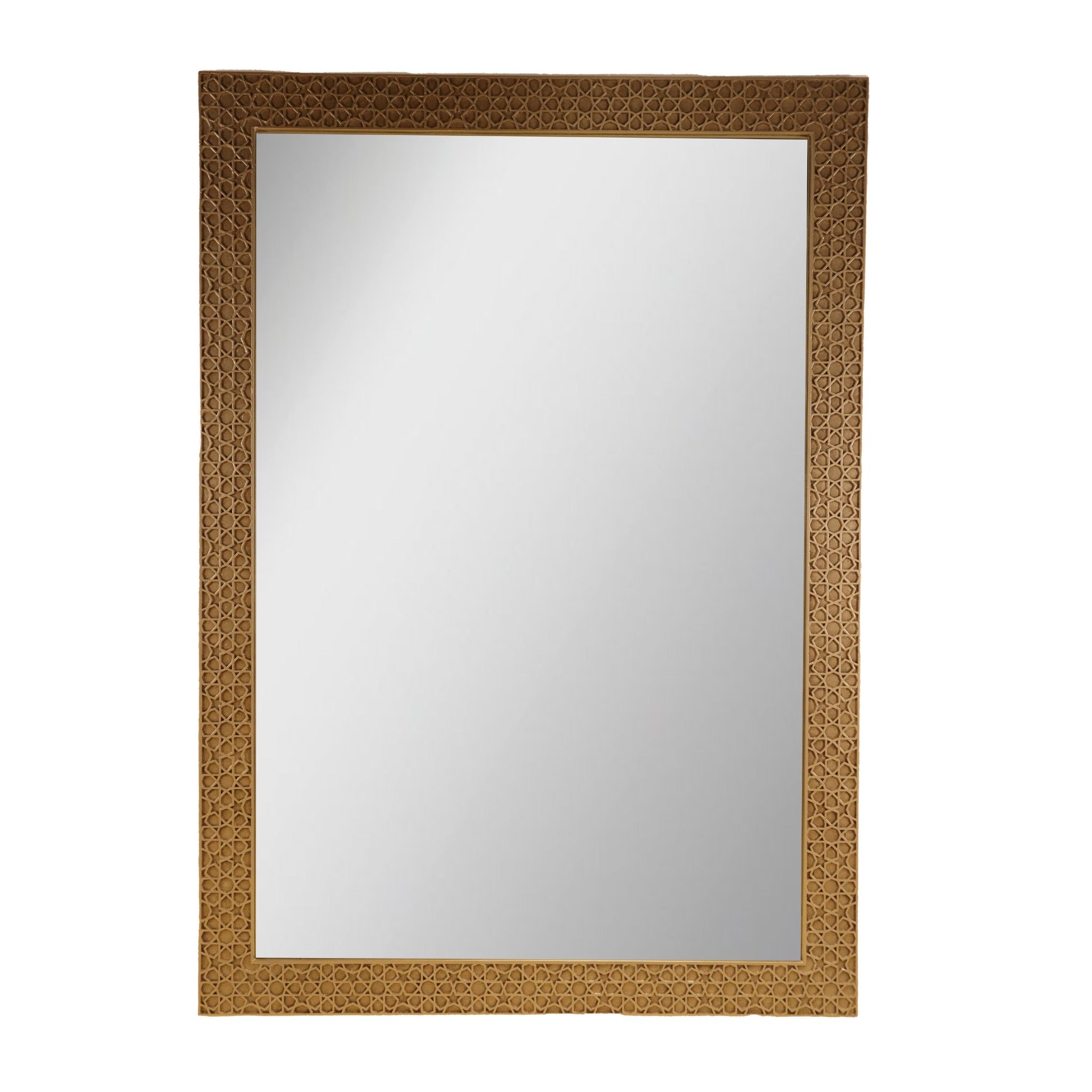 Damascus Hand - Carved Walnut Mirror - Star Motif - SHAGHAF HOME