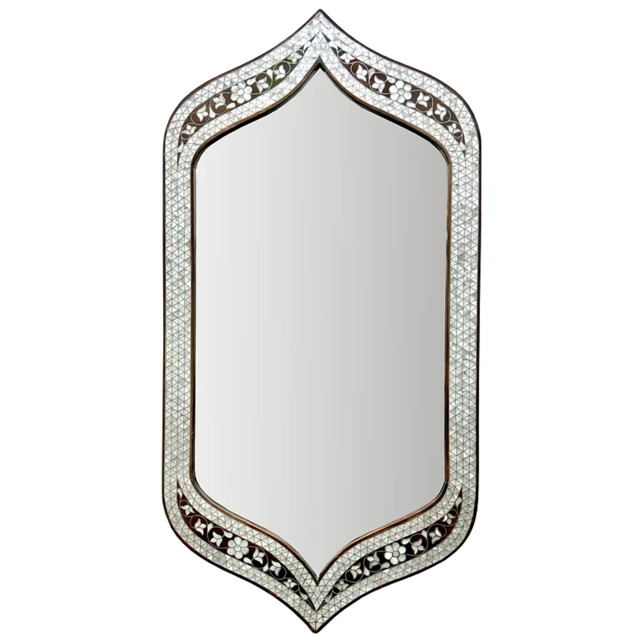 Damascus Mother of Pearl Mirror - Small Elongated Design - SHAGHAF HOME