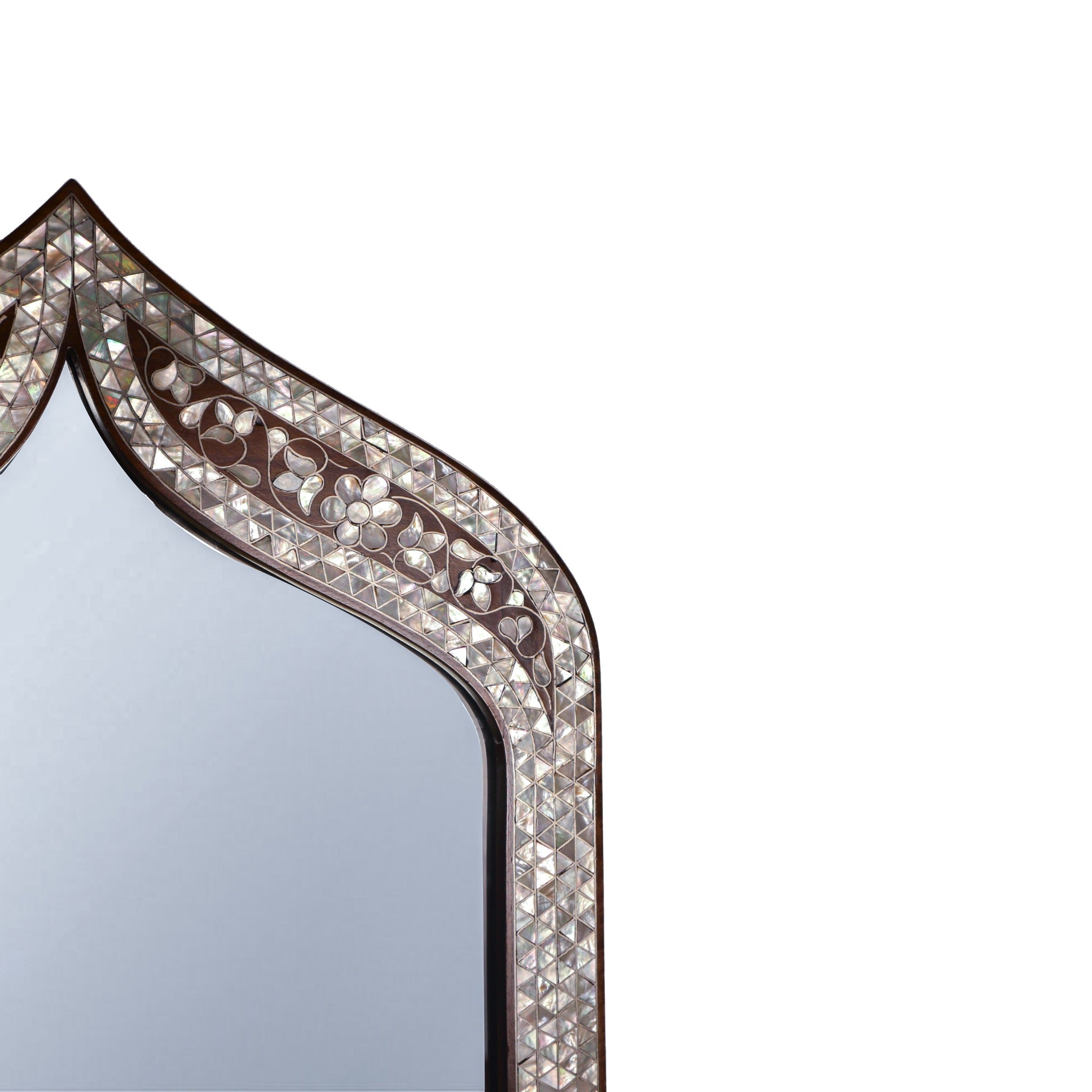 Damascus Mother of Pearl Mirror - Small Elongated Design - SHAGHAF HOME