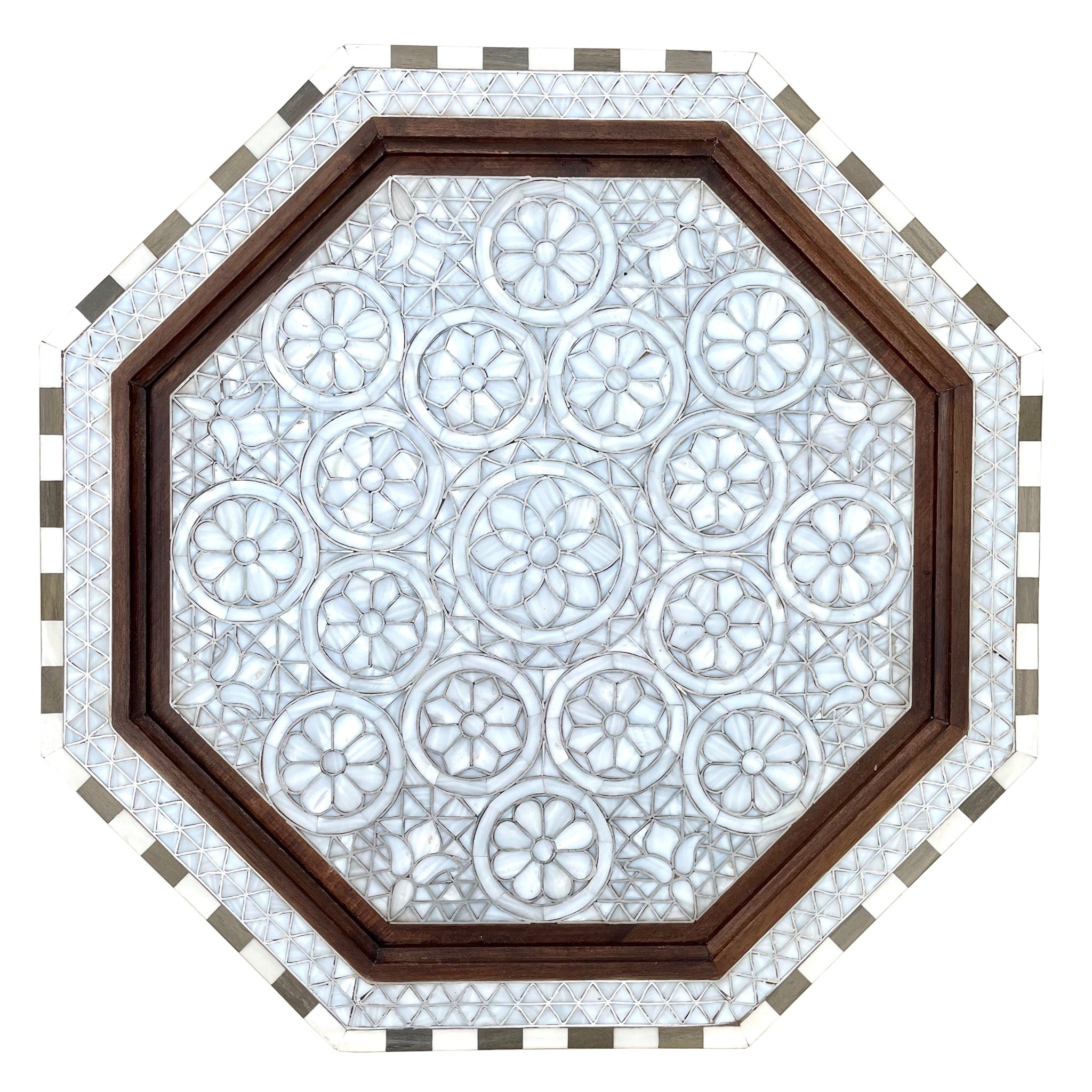 Damascus Octagonal Side Table - Mother of Pearl Inlay - SHAGHAF HOME