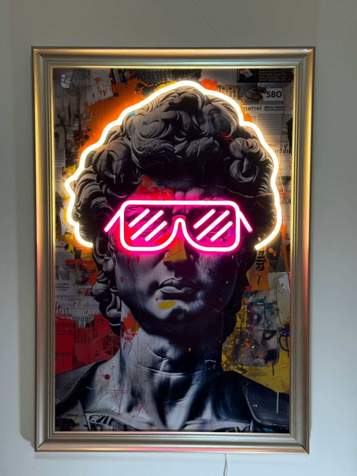 David Gets Lit – Neon Renaissance (60x90 cm) - SHAGHAF HOME