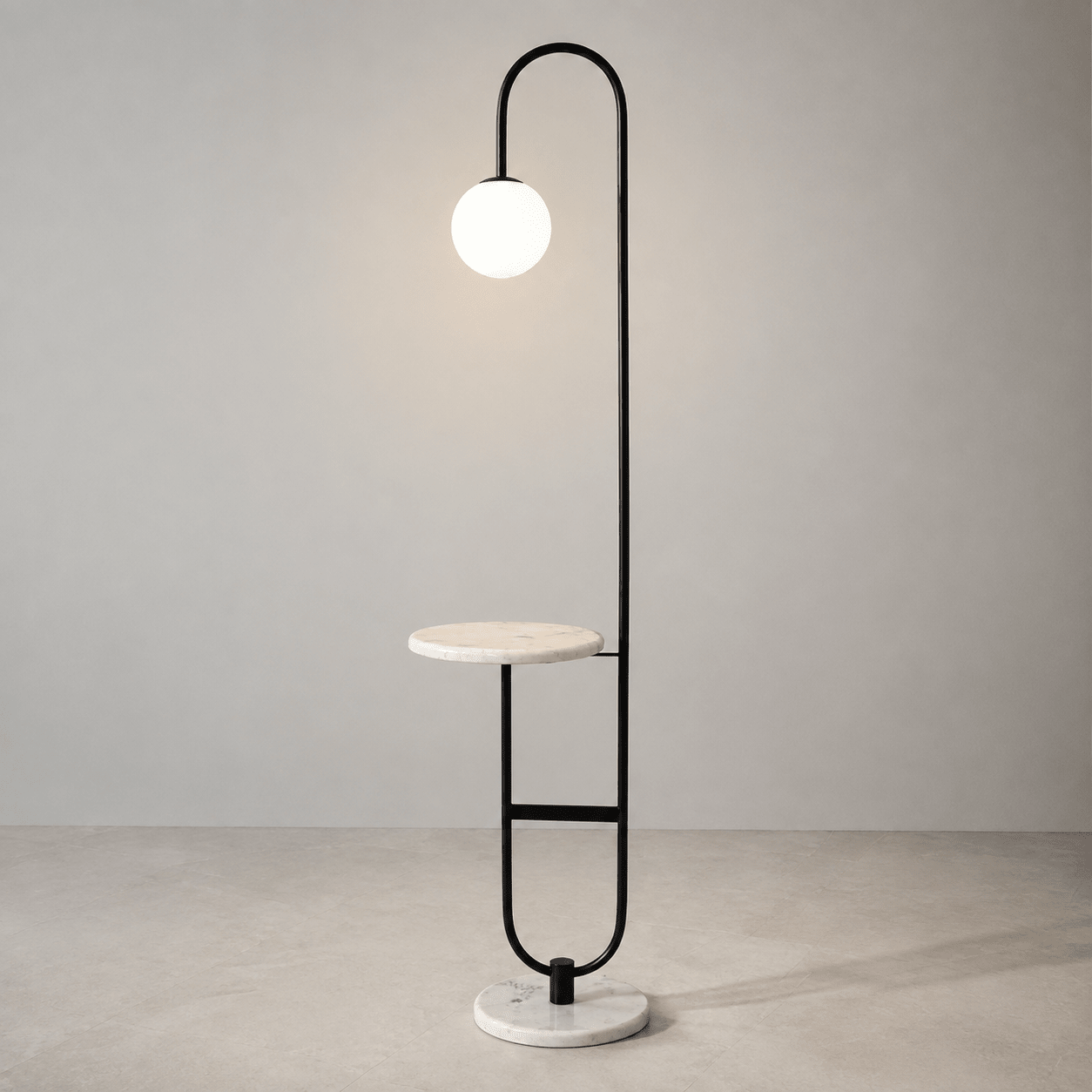 Double marble black floor lamp - SHAGHAF HOME