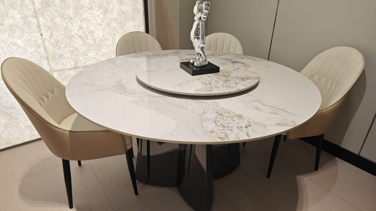Elegant Round Dining Table - Luxury Statement Piece - SHAGHAF HOME
