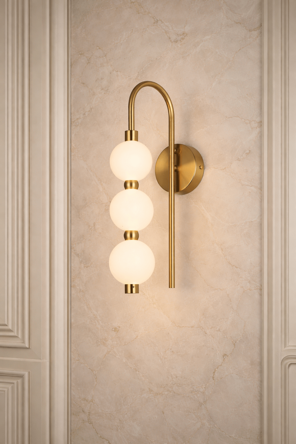 Globe LED Wall Lamp – Brushed Gold Finish - SHAGHAF HOME