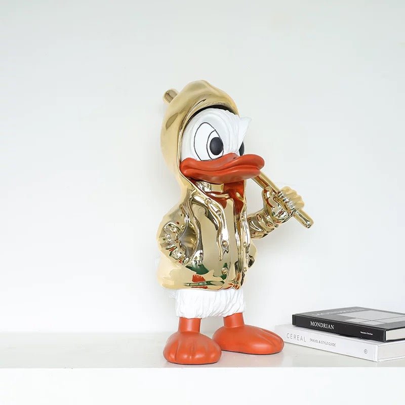 Golden Duck Character Sculpture – Unique Decorative Accent - SHAGHAF HOME