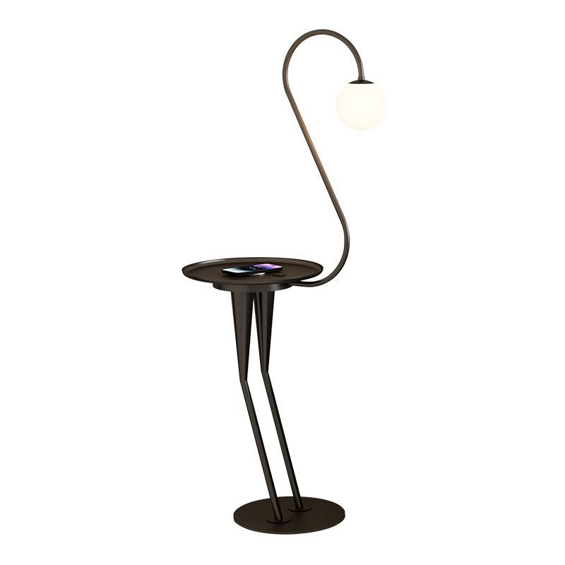 Graceful Swan Neck Floor Lamp with Storage Surface - SHAGHAF HOME