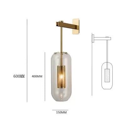 Halo Capsule Glass Wall Light — Gold Finish - SHAGHAF HOME