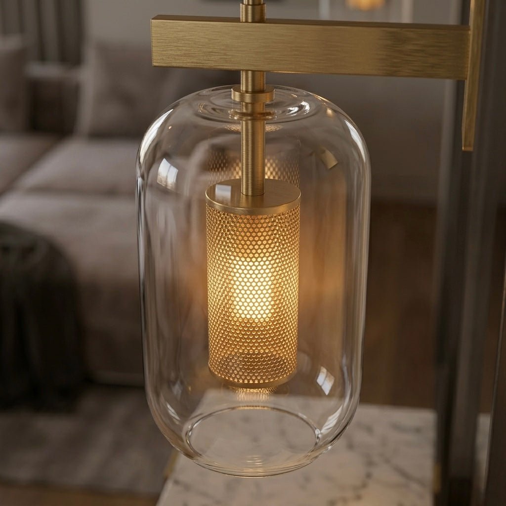 Halo Capsule Glass Wall Light — Gold Finish - SHAGHAF HOME