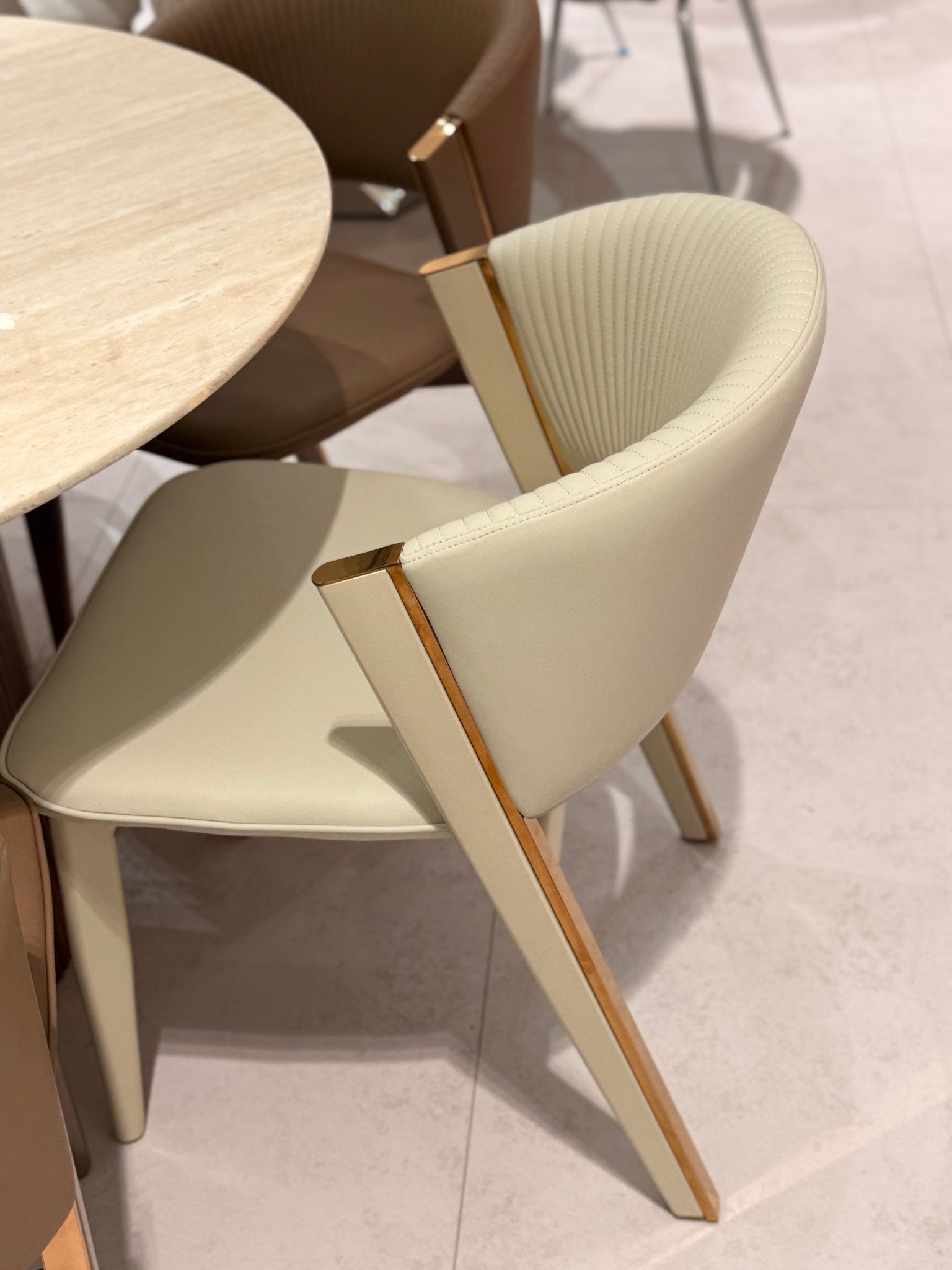 Italian design Minimalist Cream Dining Chair - SHAGHAF HOME